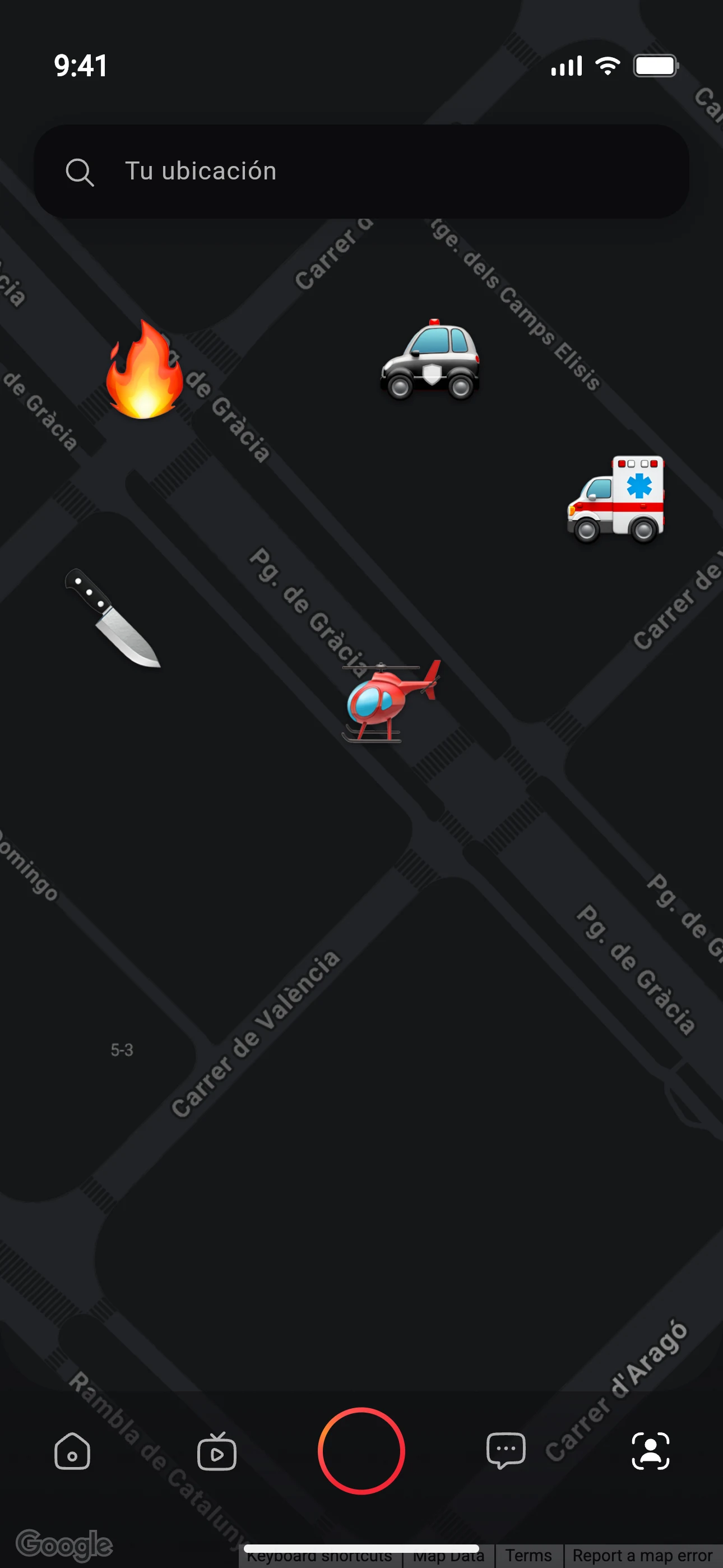 Pantalla de la app Echo
